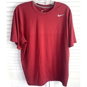 NIKE Legend Crew Dri Fit Logo T-Shirt (Men’s Size L) Maroon • EUC